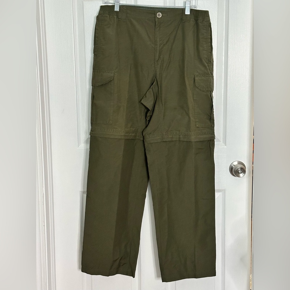 Columbia Cargo Olive Green Convertible Pants to Shorts Olive Green Sz: M 30L EUC